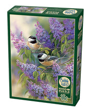Load image into Gallery viewer, Chickadees and Lilacs 1000 Piece Puzzle
